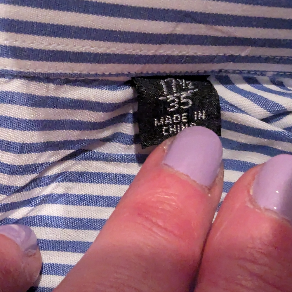 Men's Blue Dress Shirt Bundle For Work. 17.5-35 Freshly Dry Cleaned - Picture 4 of 5